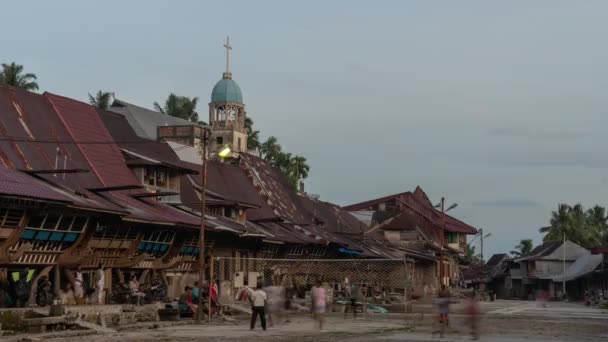 Nias Island North Sumatra Indonesia Bawomataluo Traditional Village House Building — Stock Video