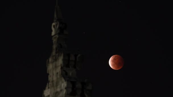 Totale Mondfinsternis Super Blutmond Zeitraffer Mai 2021 — Stockvideo