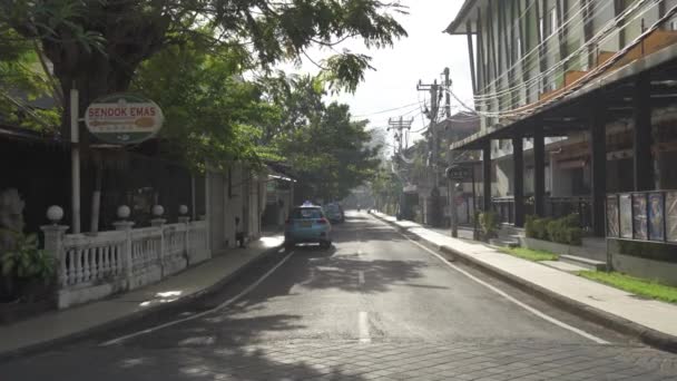 인도네시아 Empty Deserted Padma Utara Legian Kuta Street Coronavirus Covid — 비디오