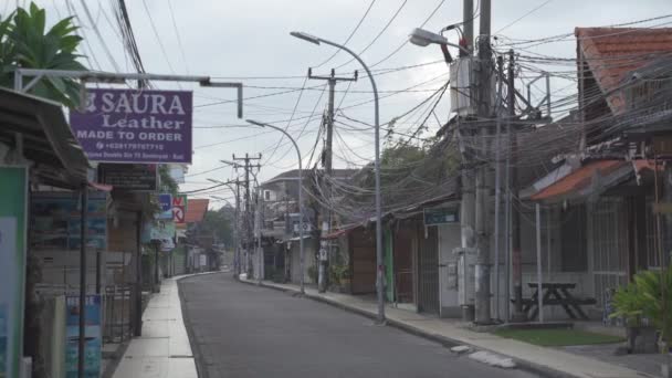 Bali Indonezja Pusta Opuszczona Padma Utara Legian Kuta Street Podczas — Wideo stockowe
