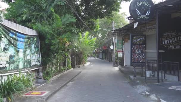 Bali Indonésia Deserta Vazio Padma Utara Legian Kuta Street Durante — Vídeo de Stock