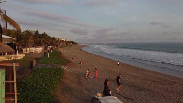 Μπαλί Ινδονησία Aerial Drone View Resort Hotel Beach Seminyak Kuta — Αρχείο Βίντεο