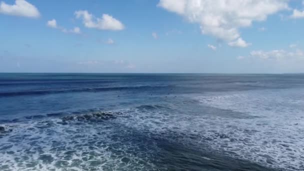 Bali Indonesien Schöne Drohnen Ansicht Des Kuta Legian Seminyak Beach — Stockvideo