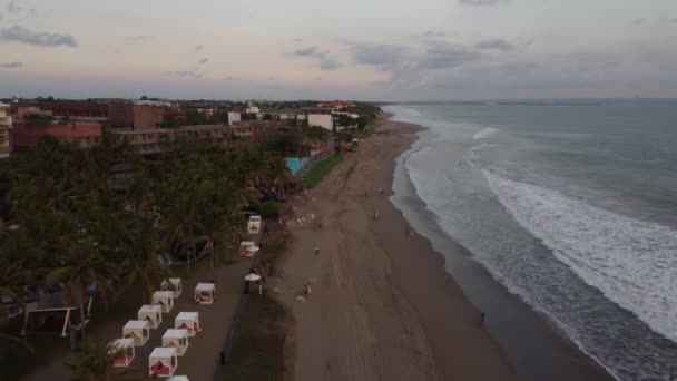 Μπαλί Ινδονησία Aerial Drone View Resort Hotel Beach Seminyak Kuta — Αρχείο Βίντεο