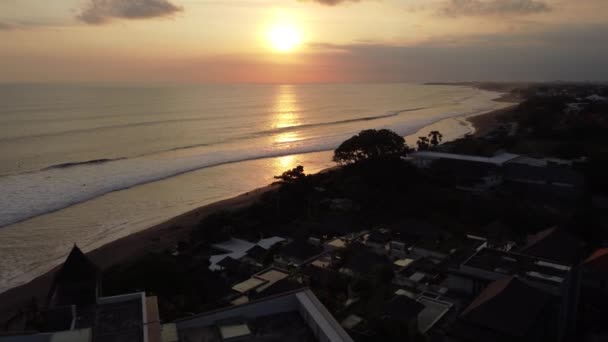 Bali Indonesië Prachtig Uitzicht Kuta Legian Seminyak Beach Overdag — Stockvideo