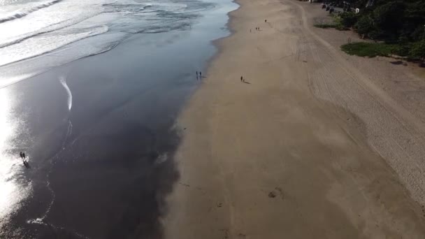Μπαλί Ινδονησία Όμορφη Αεροφωτογραφία Του Kuta Legian Seminyak Beach Κατά — Αρχείο Βίντεο