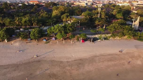 Μπαλί Ινδονησία Aerial Drone View Resort Hotel Beach Seminyak Kuta — Αρχείο Βίντεο