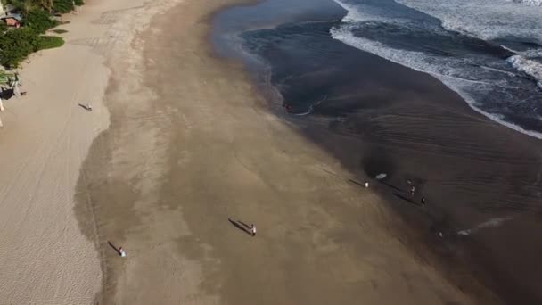 Μπαλί Ινδονησία Όμορφη Αεροφωτογραφία Του Kuta Legian Seminyak Beach Κατά — Αρχείο Βίντεο