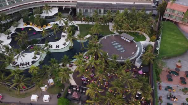 Μπαλί Ινδονησία Aerial Drone View Resort Hotel Beach Seminyak Kuta — Αρχείο Βίντεο