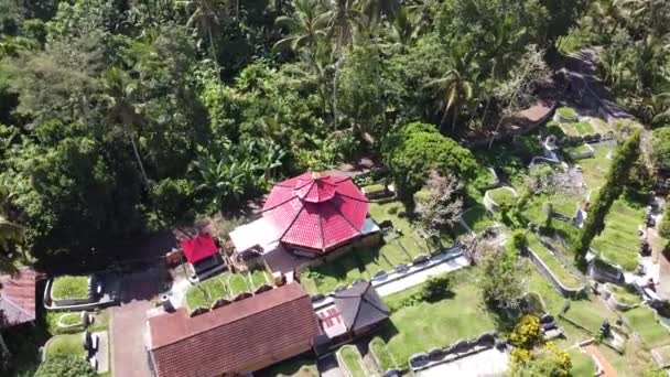 Bali Indonésia Cemitério Chinês Aéreo Drone Mosteiro Koncho Kongco Mais — Vídeo de Stock