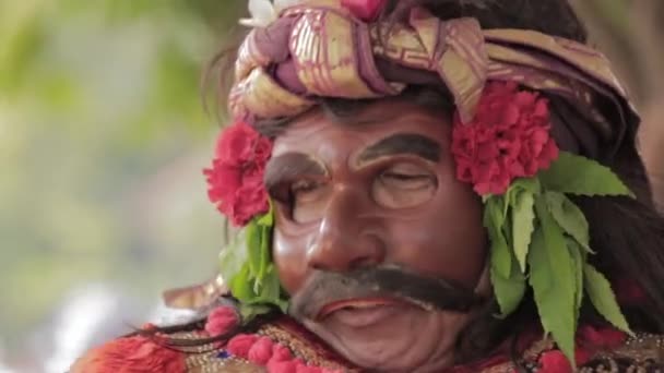 Bali Indonesien Balinesisk Traditionell Mask Dance Tari Topeng Cultural Performance — Stockvideo