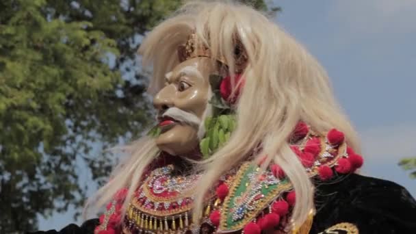 Bali Indonesia Balinese Traditional Mask Dance Tari Topeng Cultural Performance — Vídeo de stock