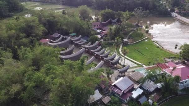 Severní Toraja Jižní Sulawesi Indonésie Letecký Letoun Pohled Kete Kesu — Stock video