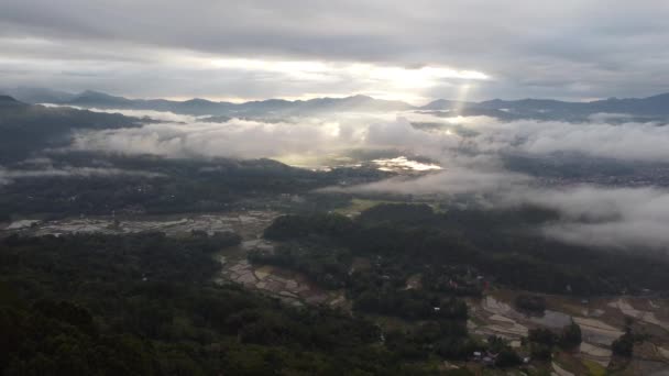 Aerial Drone View North Toraja Południowy Sulawesi Landscape Land Nad — Wideo stockowe