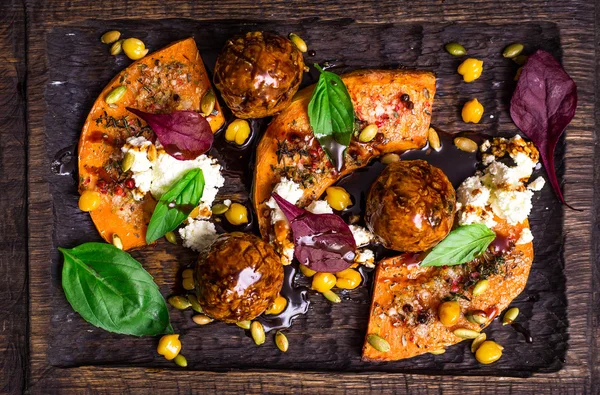 duck falafel with chickpeas