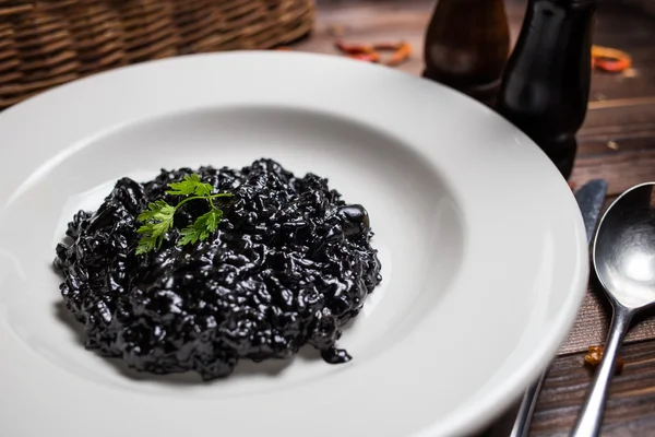 Black cuttlefish ink carpaccio — Stock Photo, Image