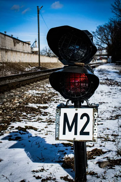 Velho Semáforo Ferroviário — Fotografia de Stock