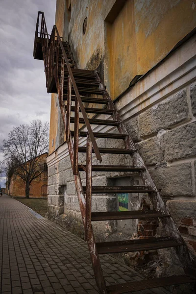 Very Old Steps Sky — Stock Photo, Image