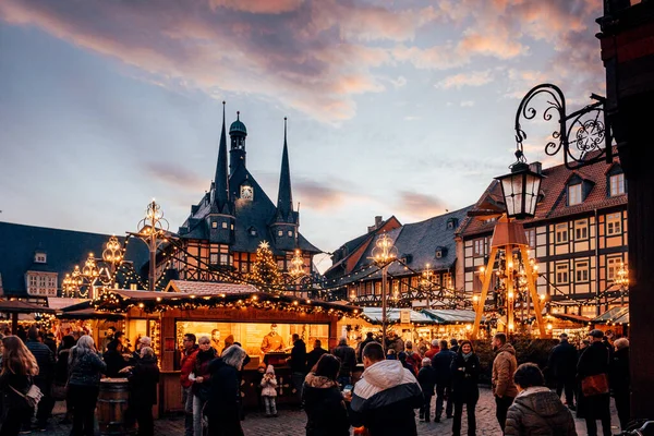 Wernigerode christmas market at evening