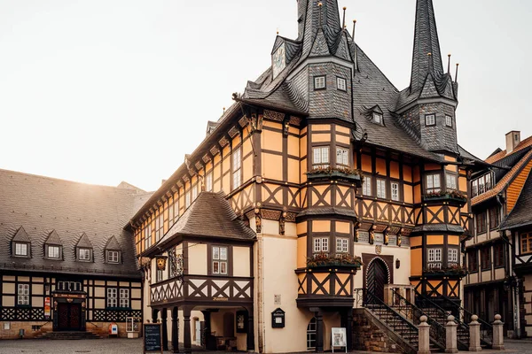 Harz Almanya 'sındaki Wernigerode Rathaus Stadt belediye binası