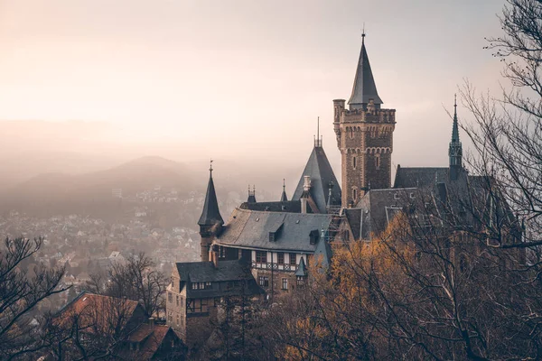 Por Noche Castillo Wernigerode —  Fotos de Stock