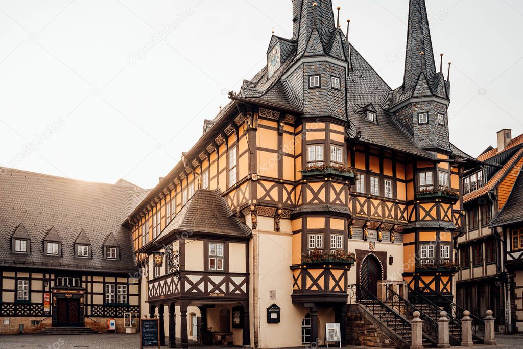 Wernigerode Rathaus Stadt city hall in Harz Germany