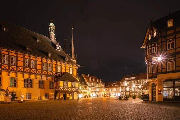 Προβολή Στην Αγορά Νύχτα Wernigerode Christmas 2020 — Φωτογραφία Αρχείου