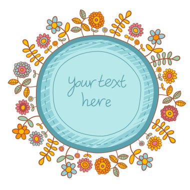 çiçek karikatür kart