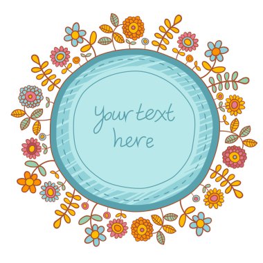 çiçek karikatür kart