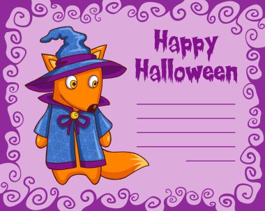 Çizgi Film Halloween canavar kartıyla
