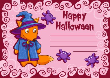 Çizgi Film Halloween canavar kartıyla