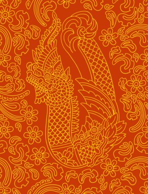 Ejderha ile şark süsleme.