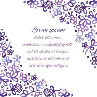 Suluboya çiçek kartı