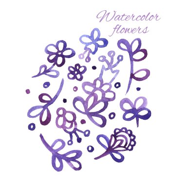 Suluboya çiçek dekorasyon