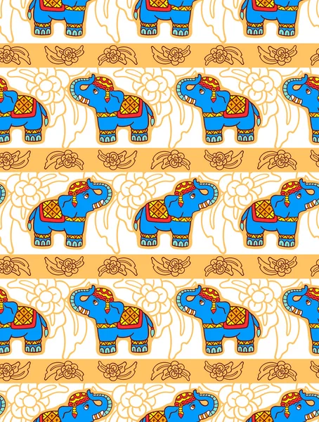 Pattern with cartoon elephants — Stock Vector