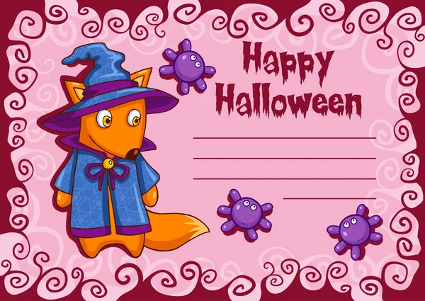 Tarjeta con el monstruo de Halloween de dibujos animados — Archivo Imágenes Vectoriales