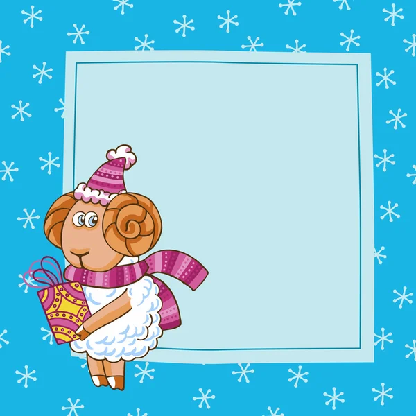 Dibujos animados Navidad ovejas — Vector de stock