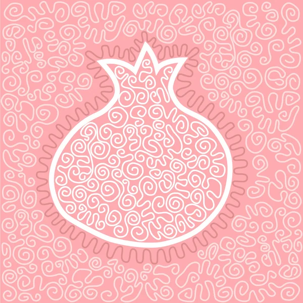 Granátové jablko ovoce s ornamenty — Stockový vektor