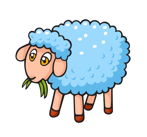 Cartoon sheep eating grass — Wektor stockowy