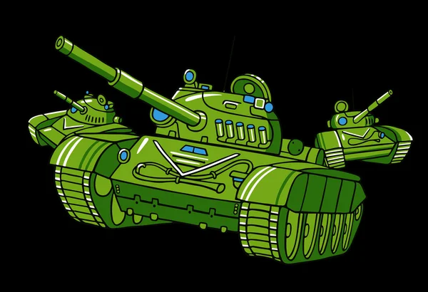 Cartoon militaire tanks — Stockvector