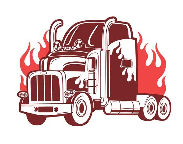 Logo with fire truck. — Stock Vector