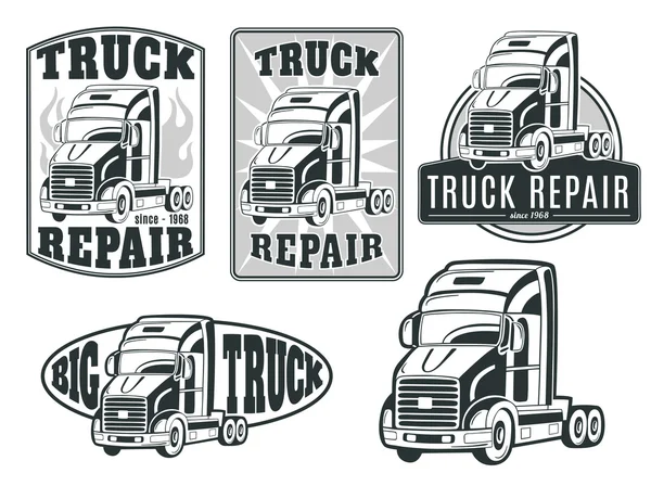 Набор транспортных средств, логотипы грузовиков — стоковый вектор