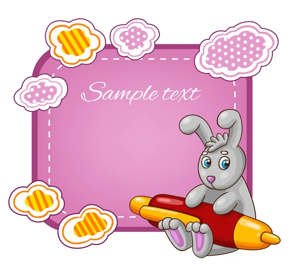 Cartoon rabbit with pen — Stock Vector