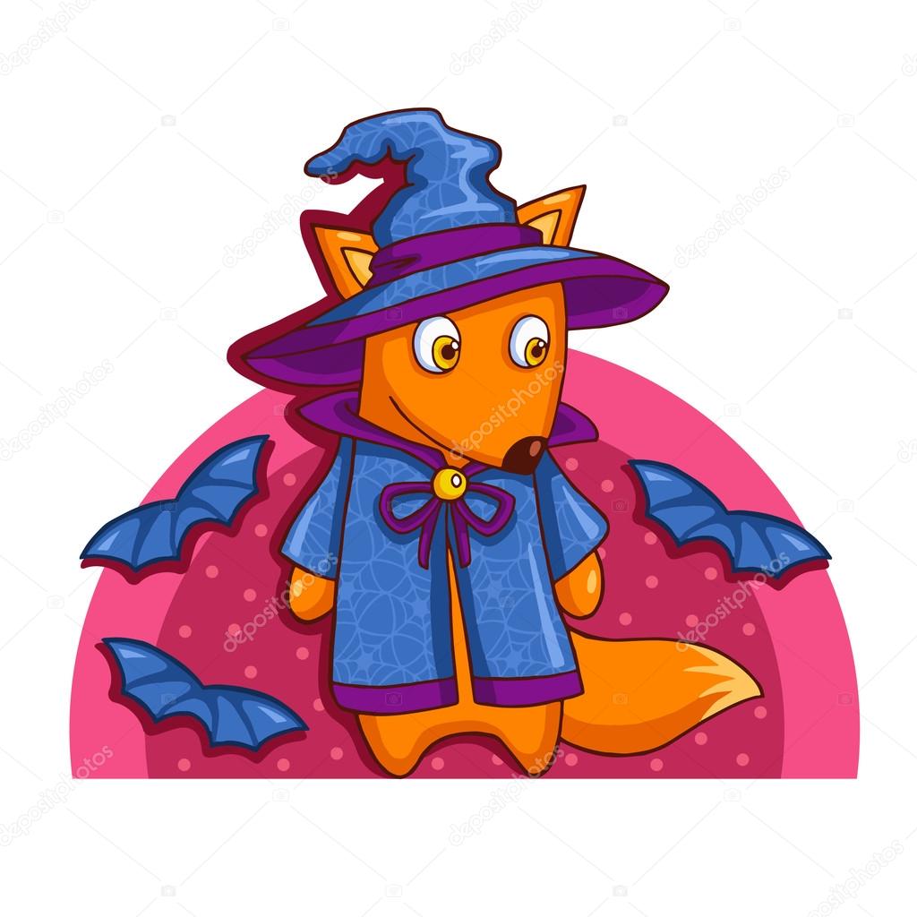 Cartoon Halloween fox