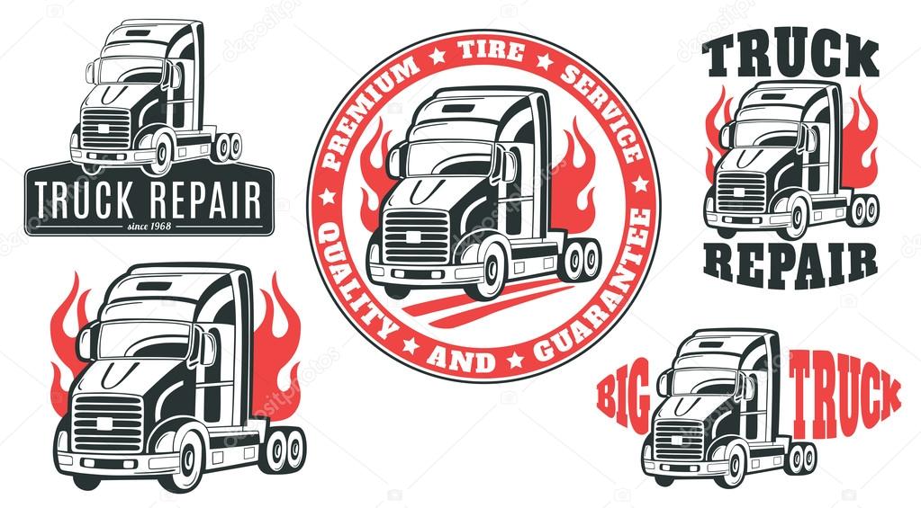 Download Set of transport, truck logos ⬇ Vector Image by ...
