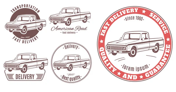 Logos mit Pickup-Truck. — Stockvektor