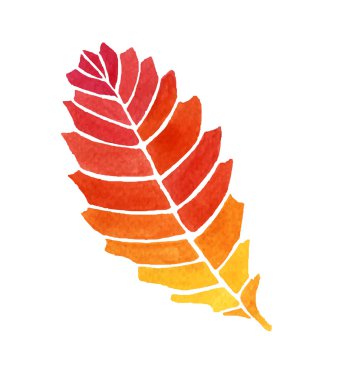 renkli suluboya yaprak sembol