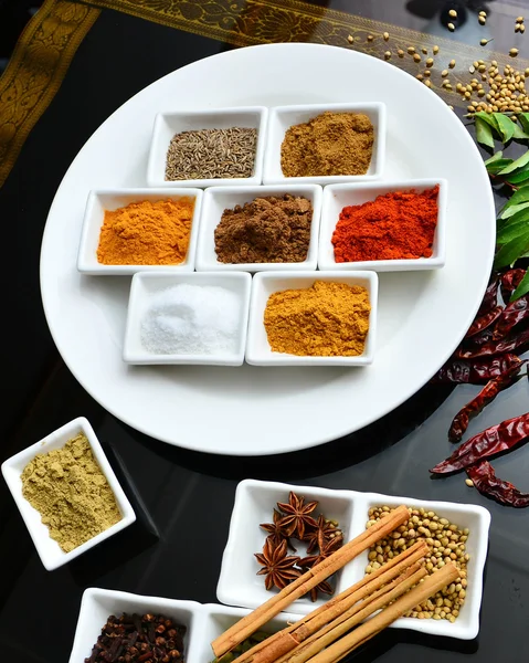 Indické a vaření koření — Stock fotografie