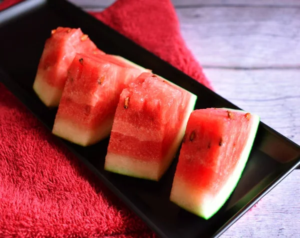 Slices Watermelon Plate — Stock Photo, Image