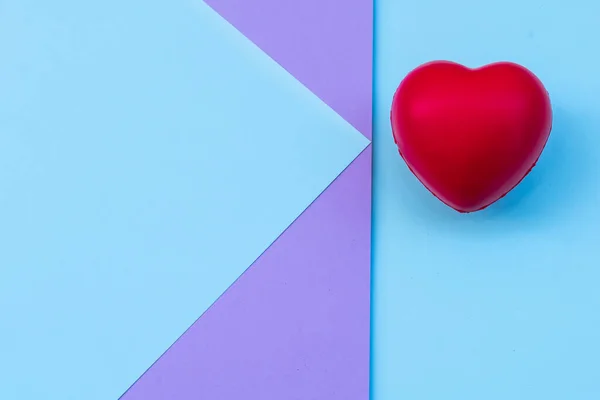 Coração Vermelho Fundo Papel — Fotografia de Stock